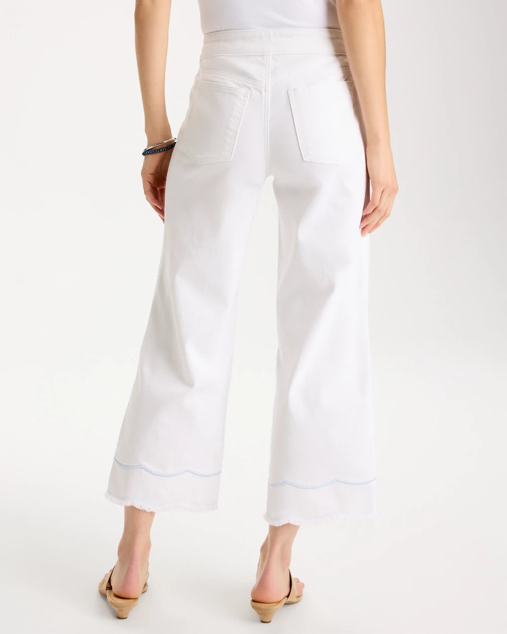 Chico's Pull-On Wide-Leg White Crop Jeans