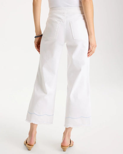 Chico's Pull-On Wide-Leg White Crop Jeans