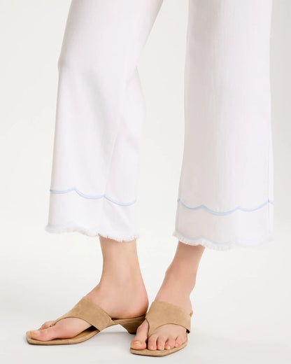 Chico's Pull-On Wide-Leg White Crop Jeans