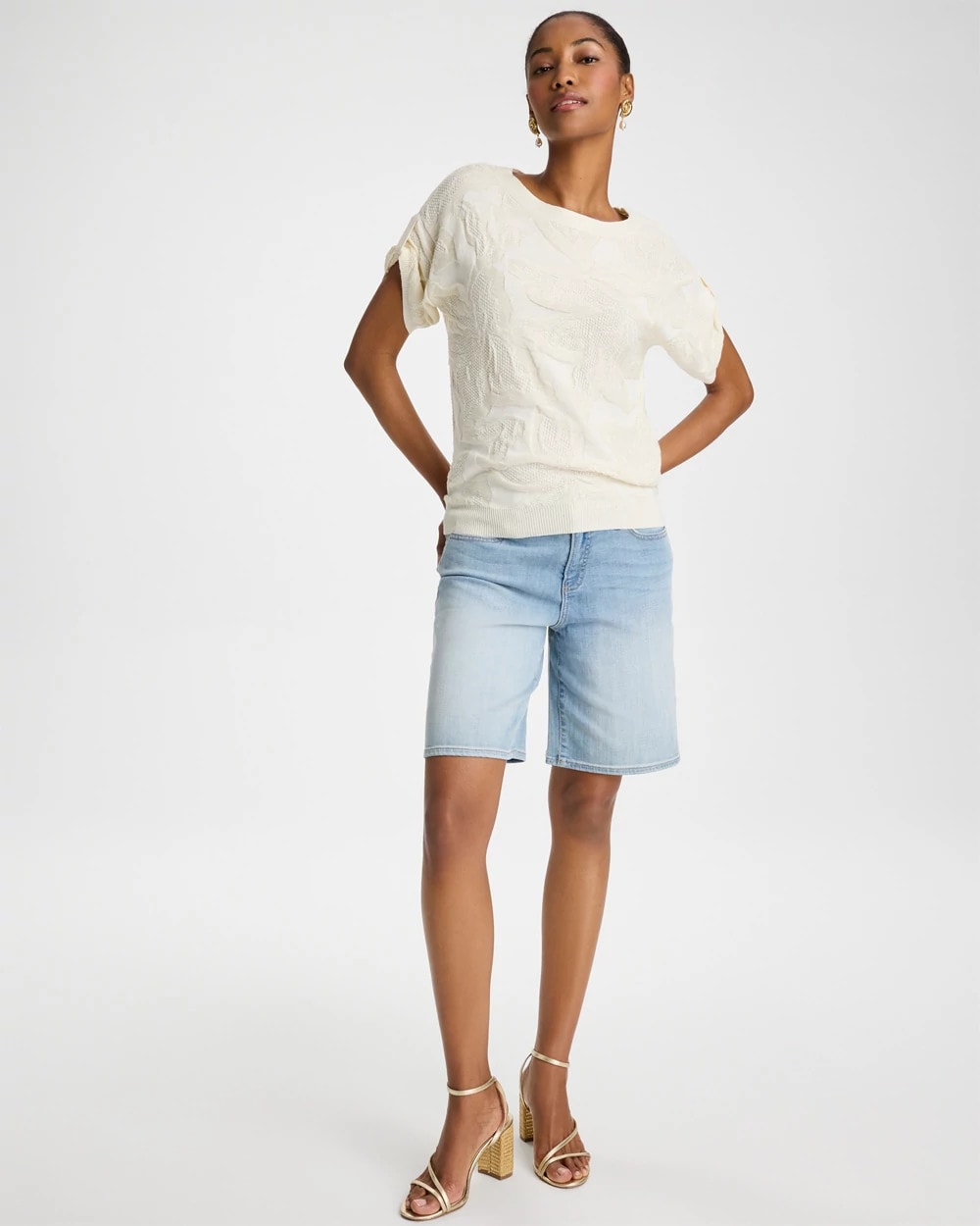 Chico's Girlfriend Slim Indigo Jean Shorts