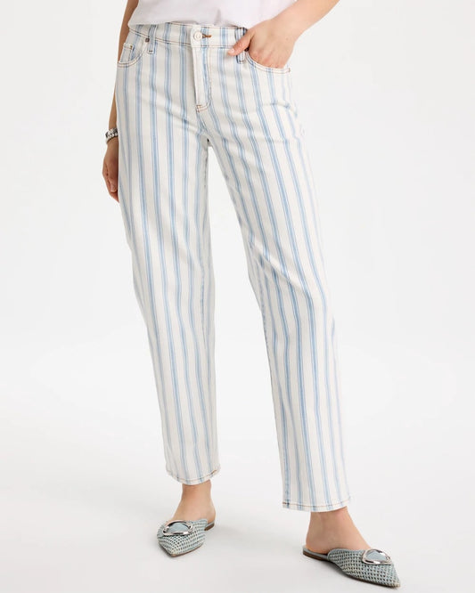 Chico's Striped Relaxed Boyfriend Jean