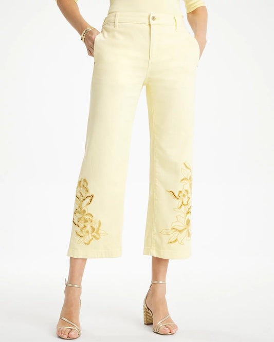 Chico's Trouser Cutwork Crop Jeans