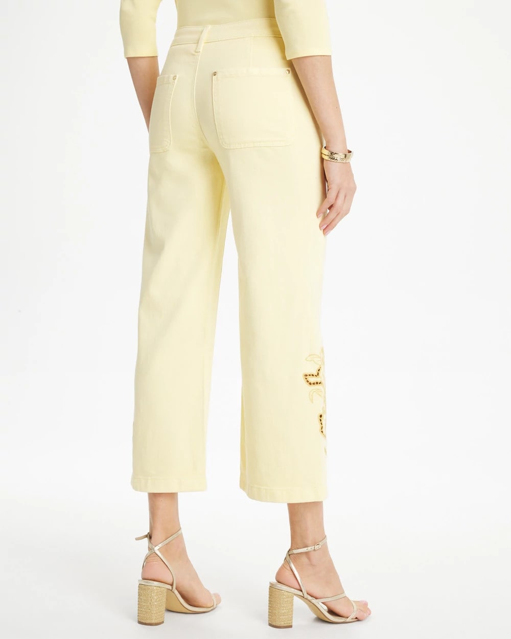 Chico's Trouser Cutwork Crop Jeans