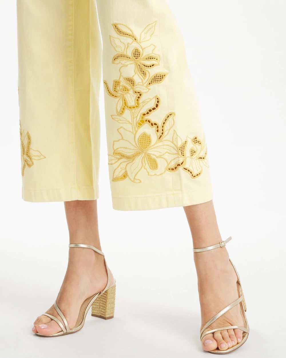 Chico's Trouser Cutwork Crop Jeans