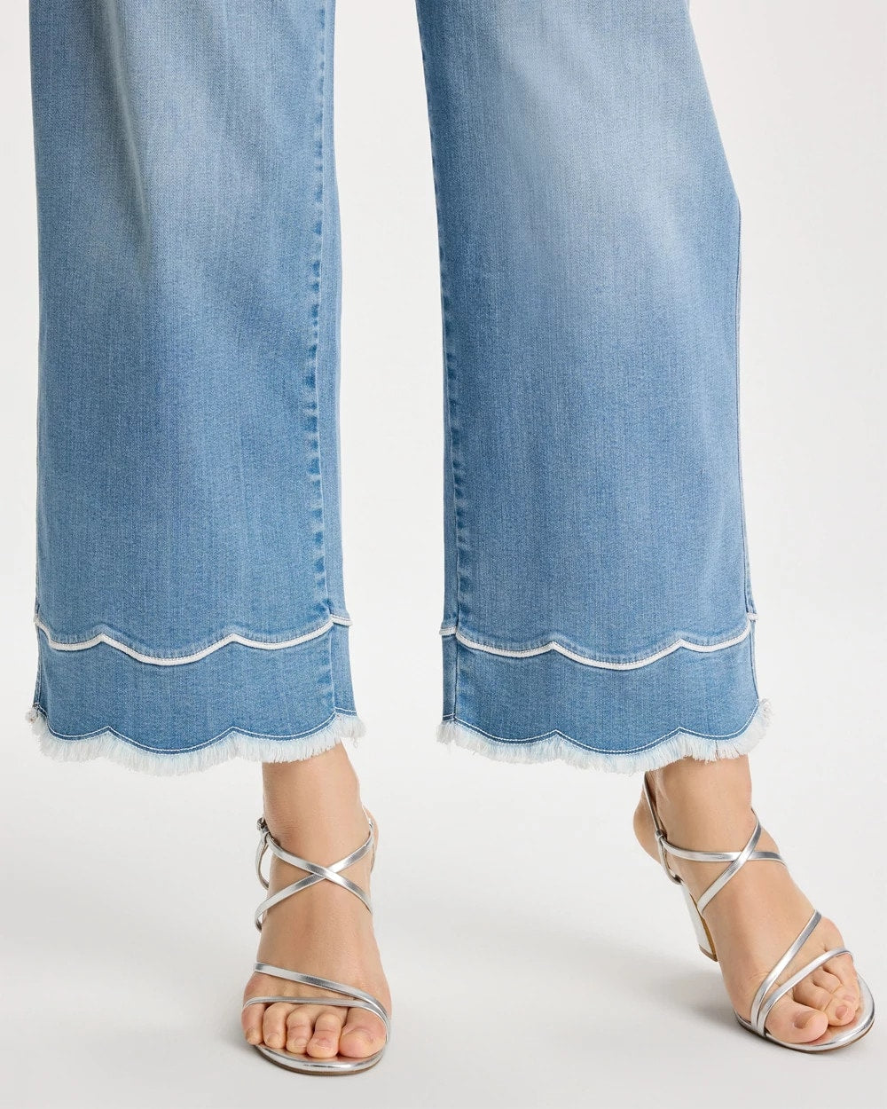 Chico's Scallop Pull-On Wide-Leg Crop Jeans