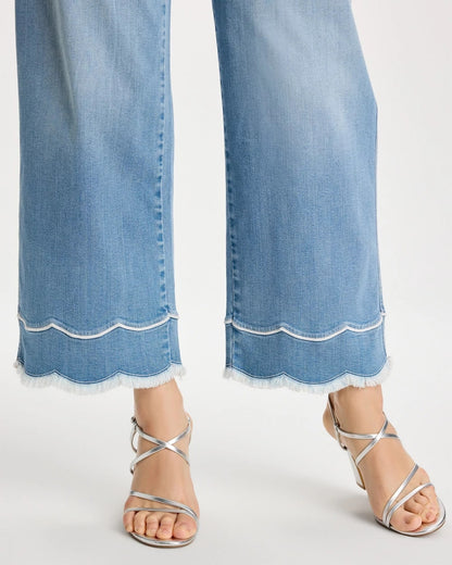 Chico's Scallop Pull-On Wide-Leg Crop Jeans