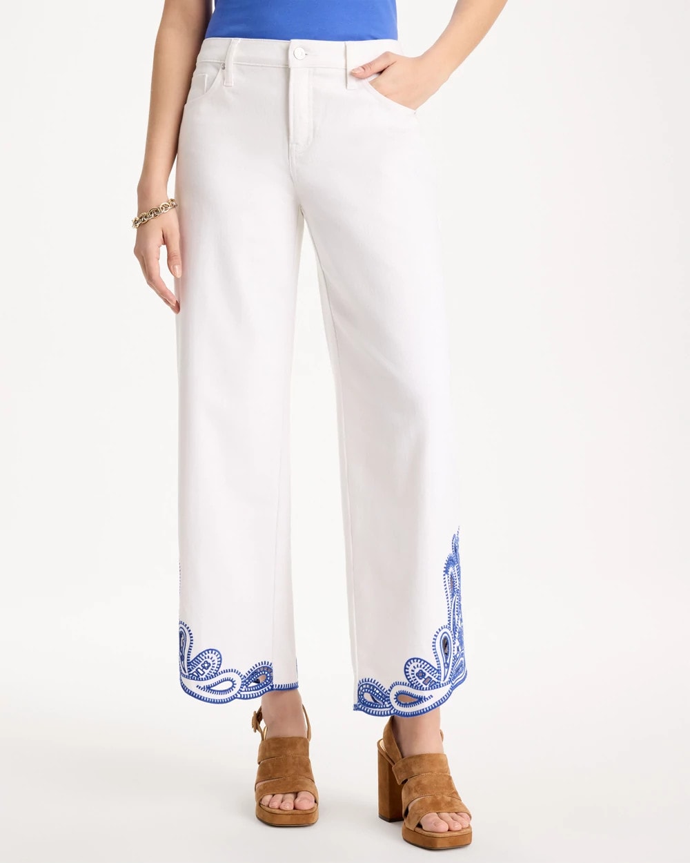 Chico's Girlfriend Wide-Leg Cutout Crop Jean