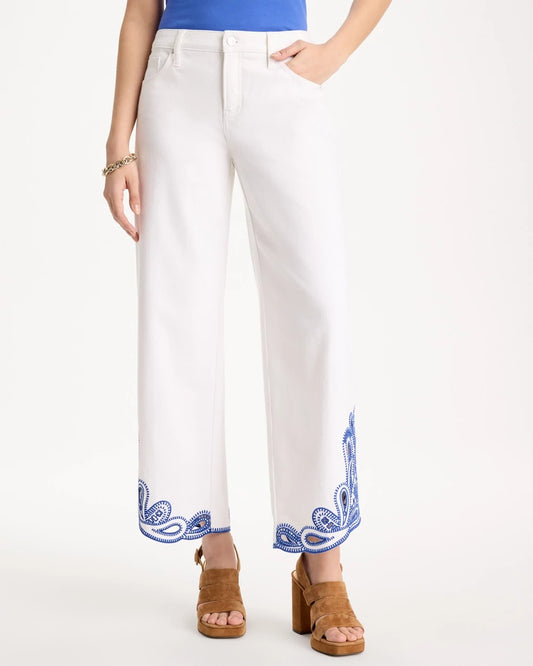 Chico's Girlfriend Wide-Leg Cutout Crop Jean
