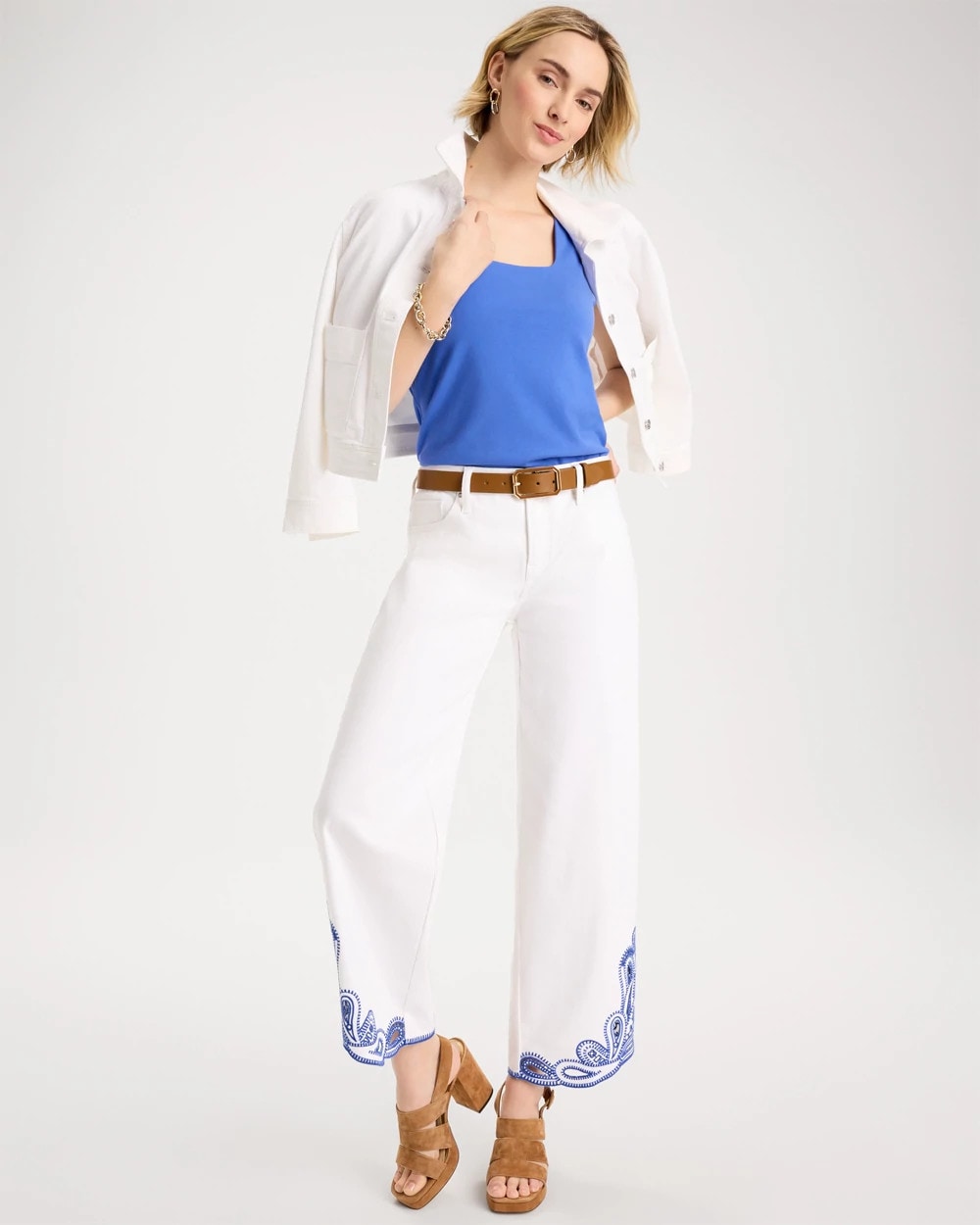 Chico's Girlfriend Wide-Leg Cutout Crop Jean