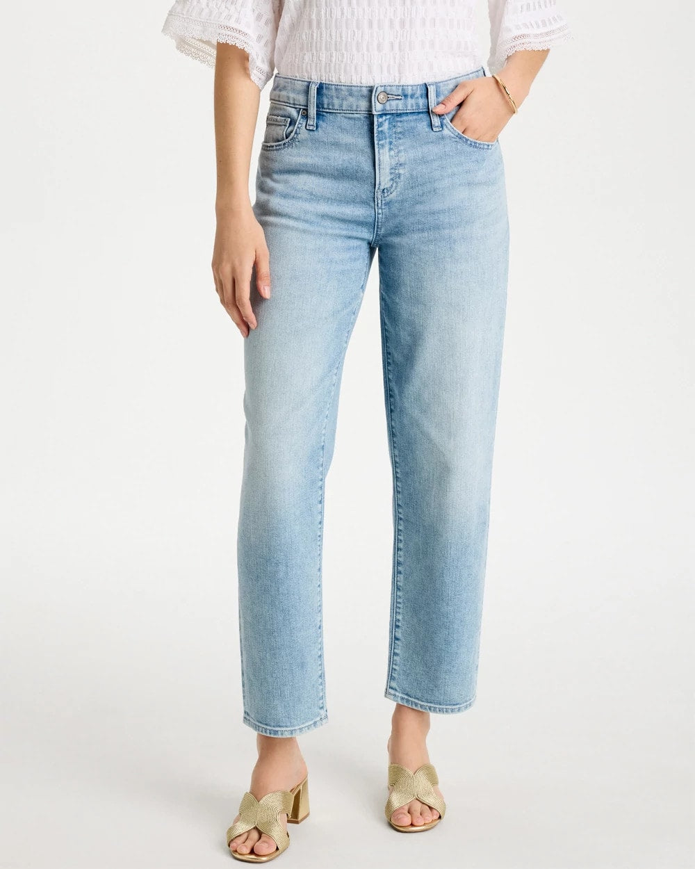 Chico's Relaxed Boyfriend Rolled Hem Jean