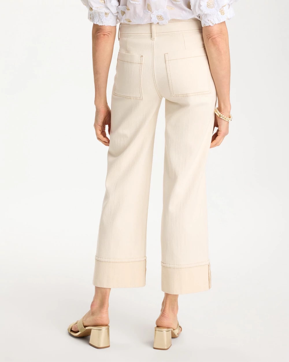 Chico's Pintuck Cuffed Cropped Jeans