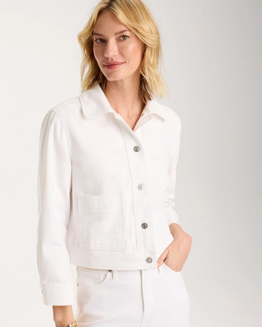 Chico's Cropped Denim Trucker Jacket
