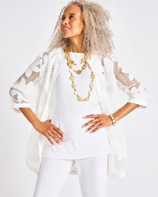 Chico's Travelers™ Collection Floral Applique Jacket