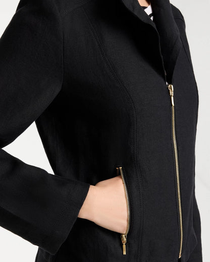 Chico's Linen Moto Jacket