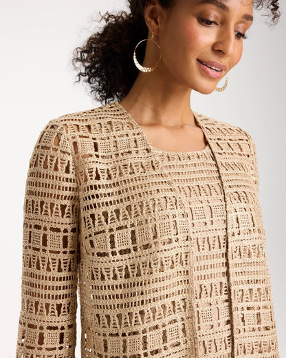 Chico's Travelers™ Metallic Crochet Cardigan