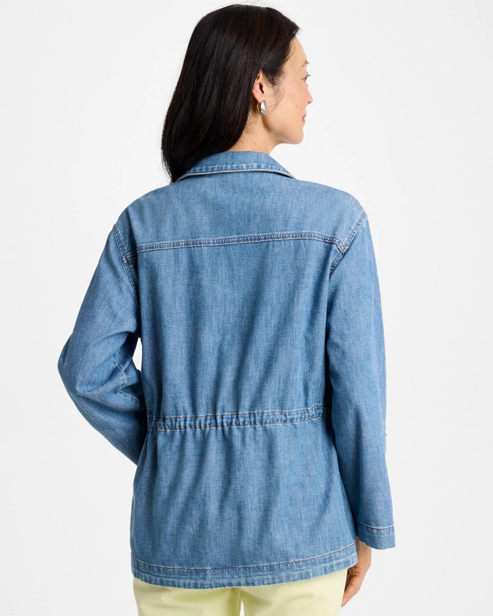 Chico's Denim Cinch Waist Jacket