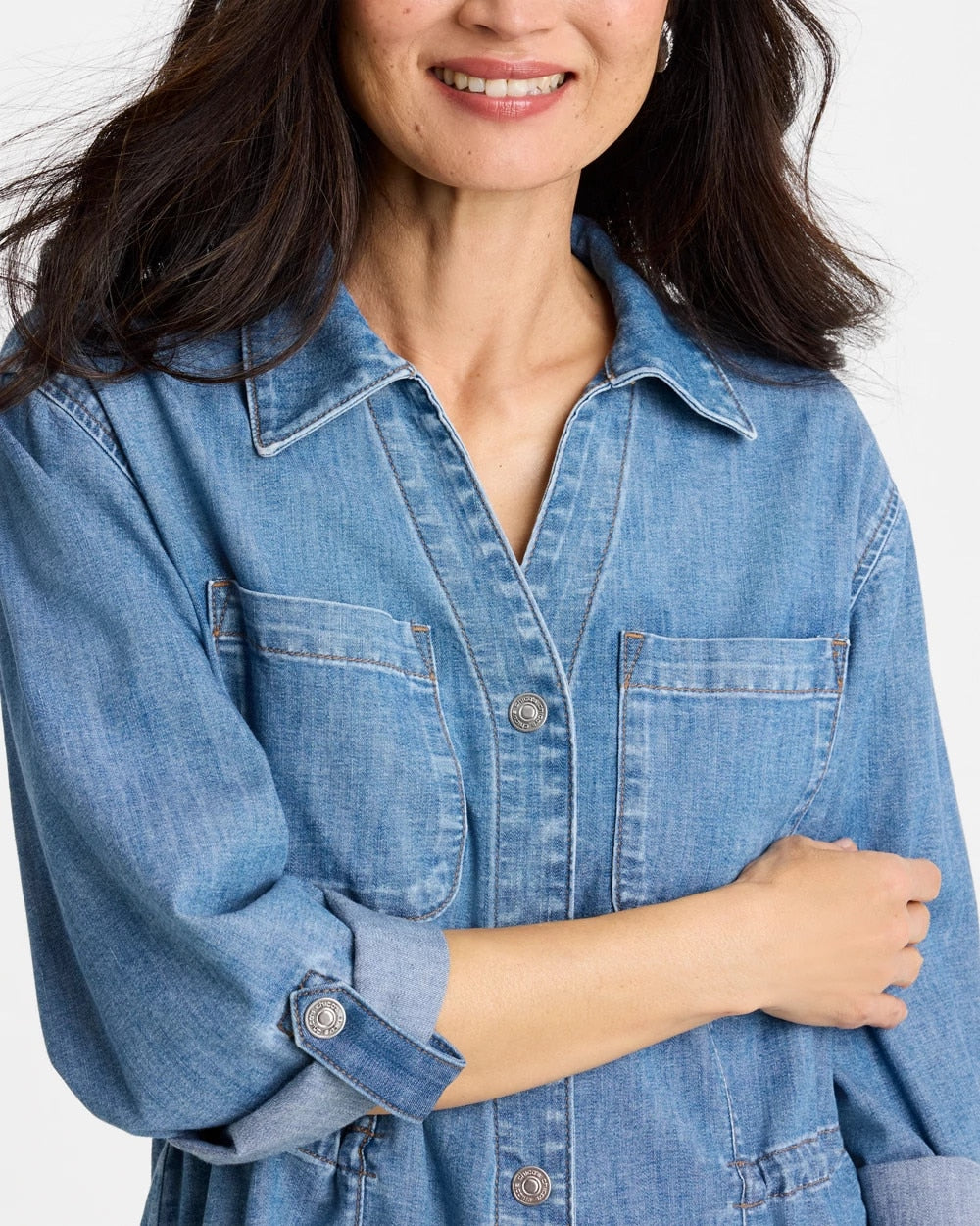 Chico's Denim Cinch Waist Jacket
