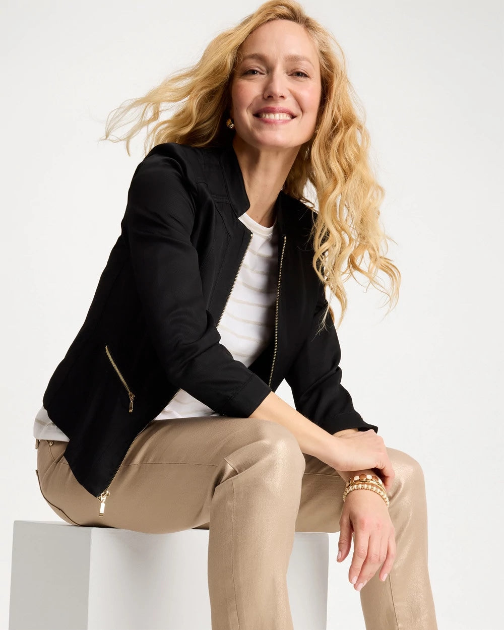 Chico's Textured Shine Jacket