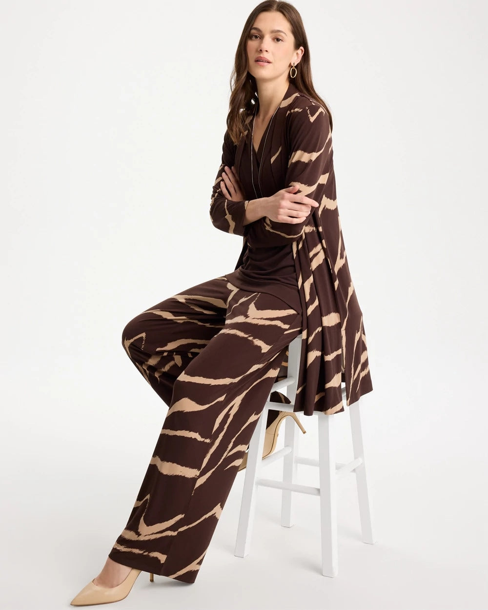 Chico's Travelers™ Knit Animal Print Duster Cardigan