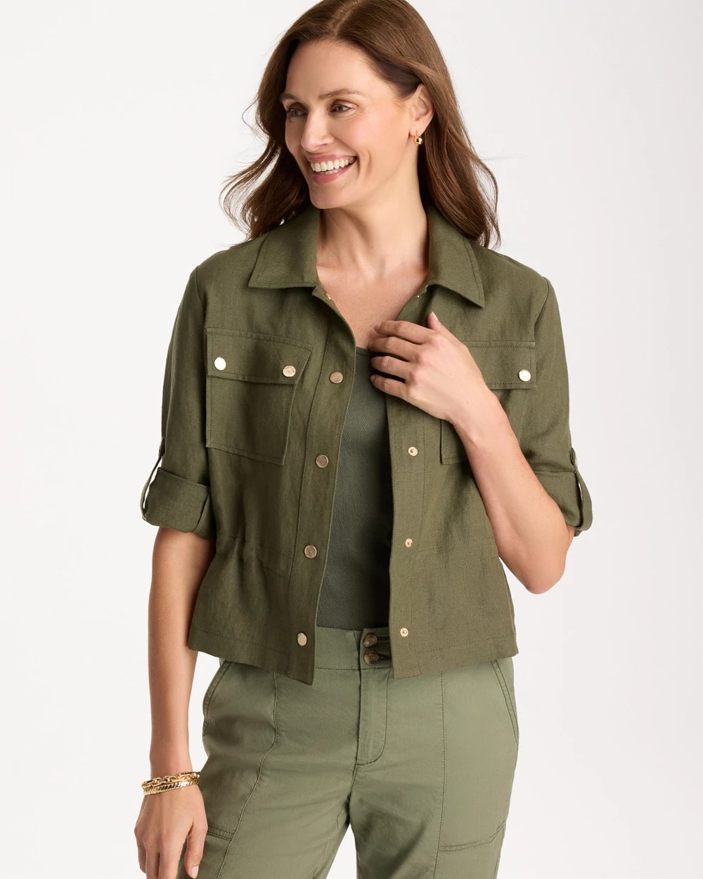 Chico's Linen Cargo Jacket