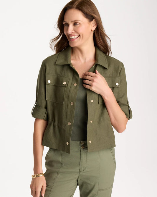 Chico's Linen Cargo Jacket