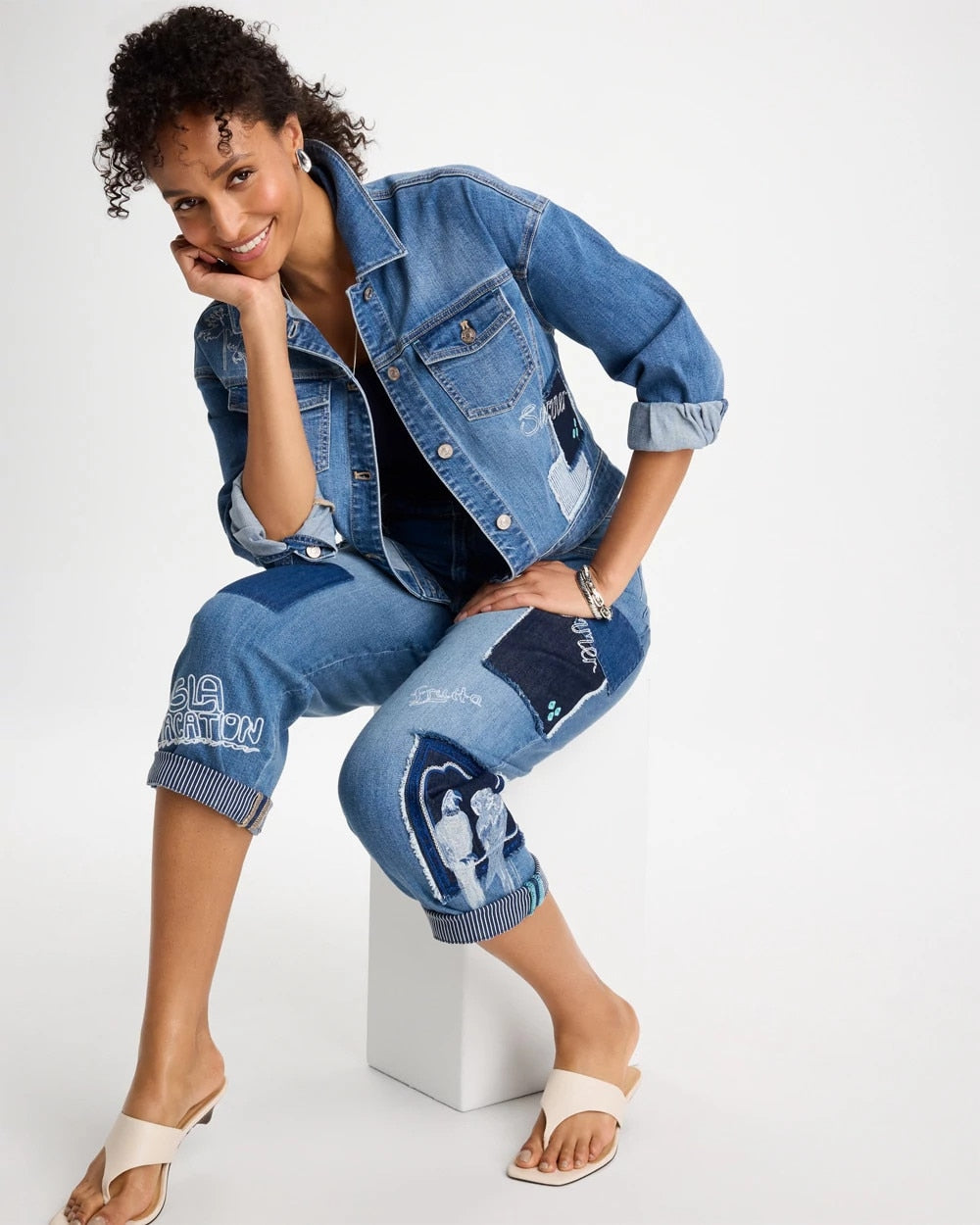 Chico's Denim Parrot Pocket Jacket
