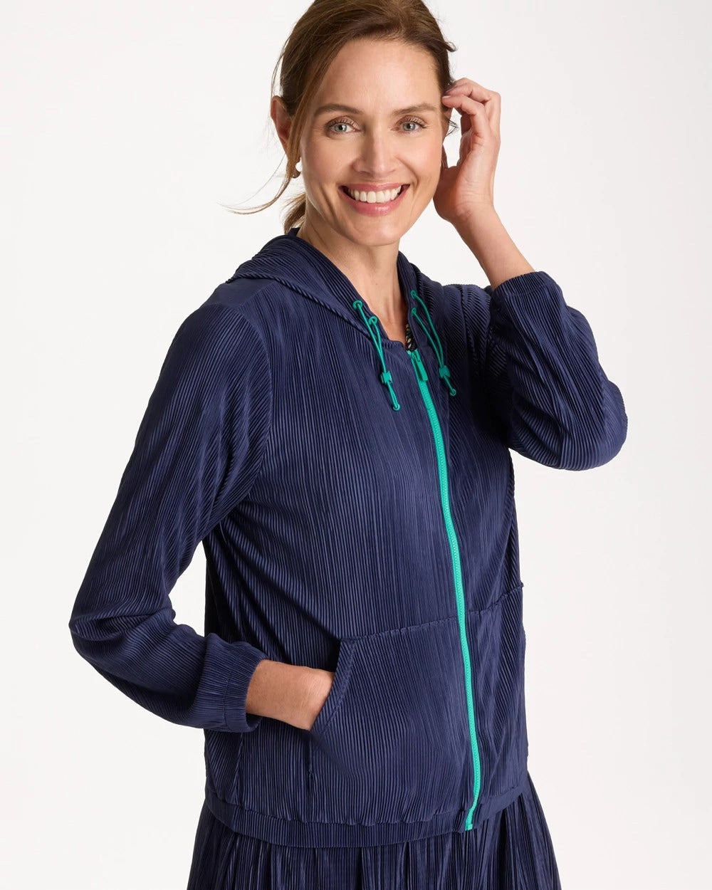 Chico's Zenergy® Micro Plisse Hooded Jacket