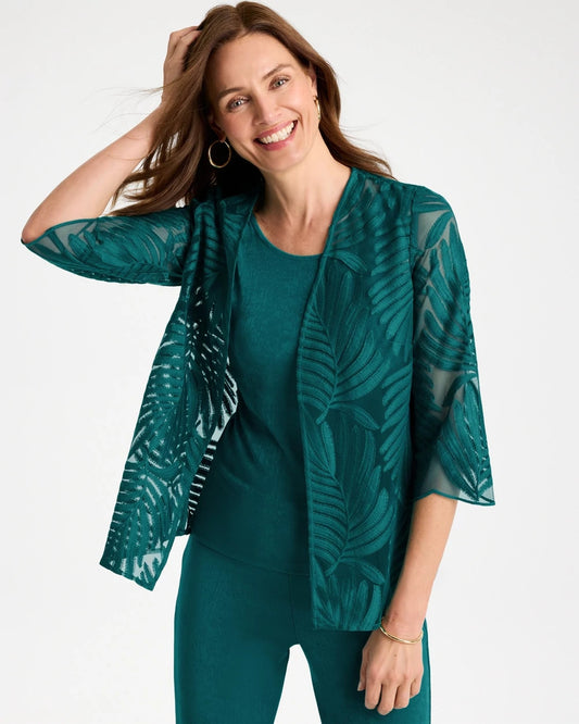 Chico's Travelers™ Collection Palm Frond Sheer Jacket