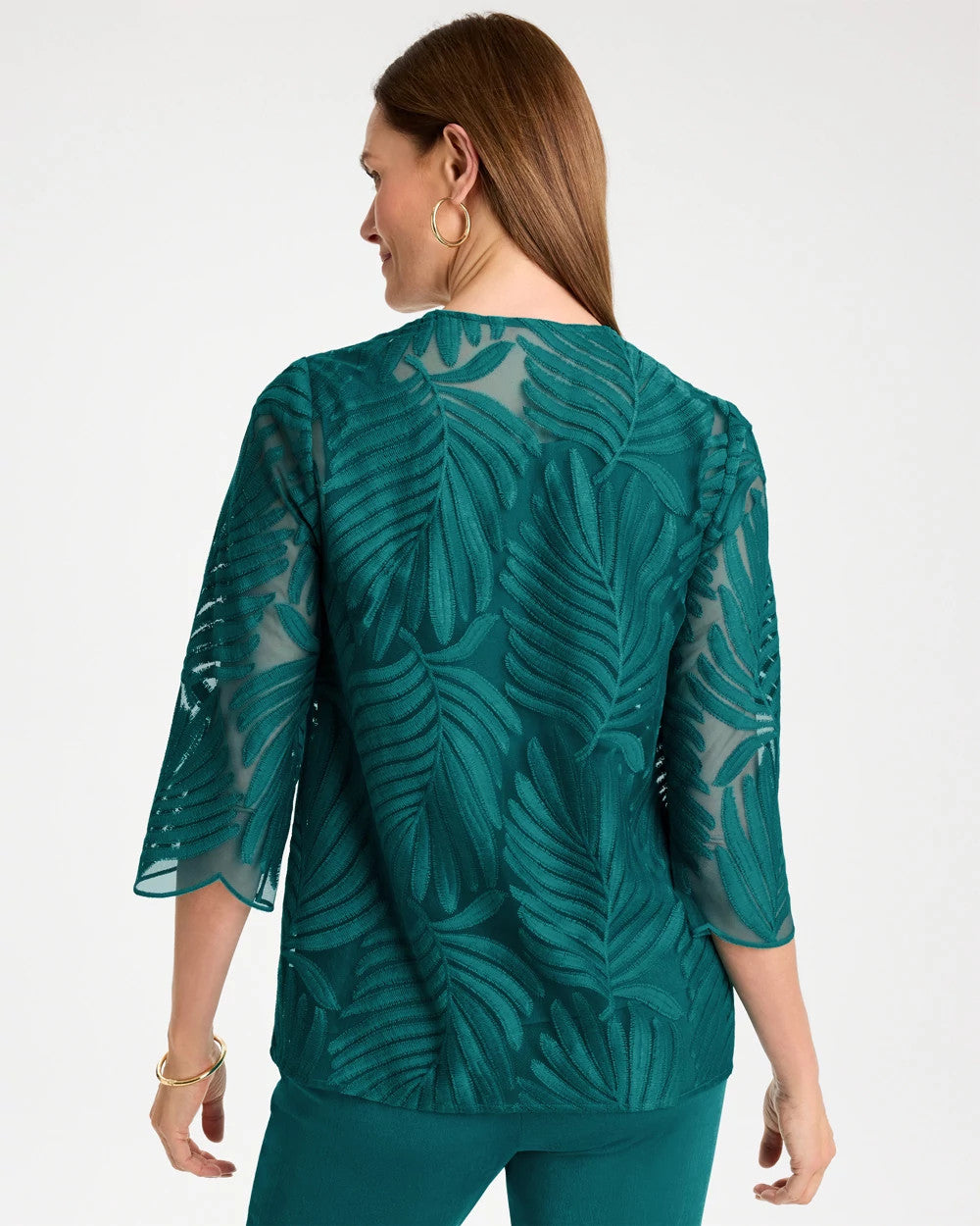 Chico's Travelers™ Collection Palm Frond Sheer Jacket