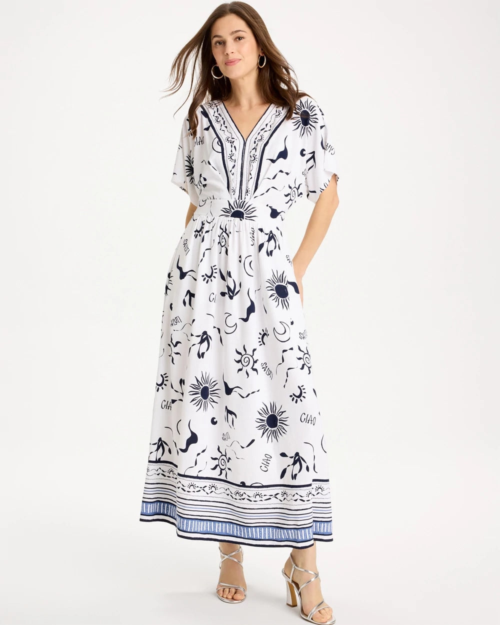 Chico's Slub Flutter-Sleeve Vacation Dress