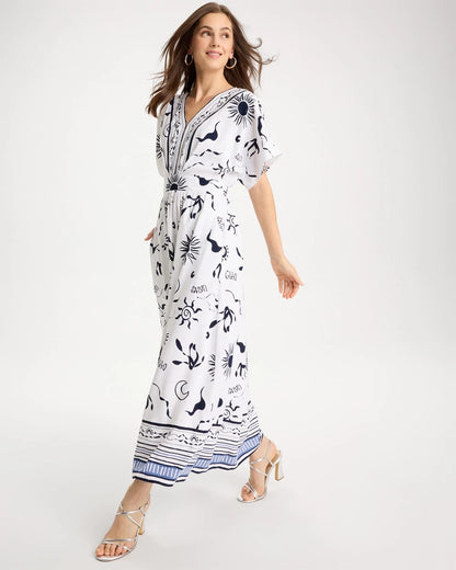 Chico's Slub Flutter-Sleeve Vacation Dress
