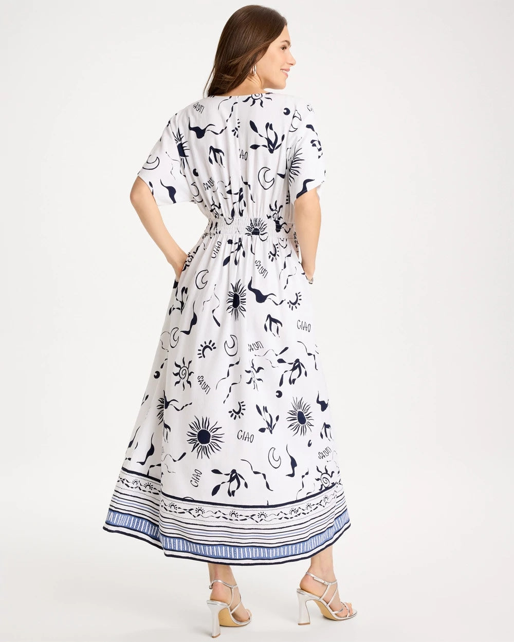 Chico's Slub Flutter-Sleeve Vacation Dress