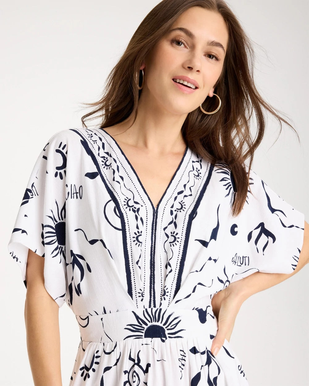 Chico's Slub Flutter-Sleeve Vacation Dress