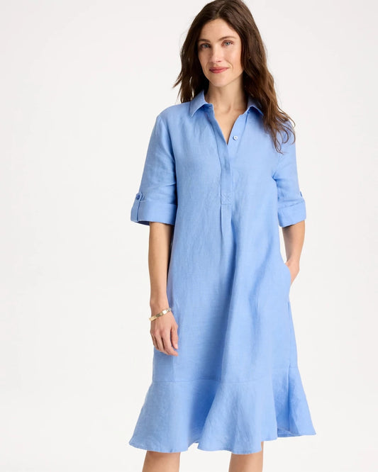 Chico's Linen Flounce Dress