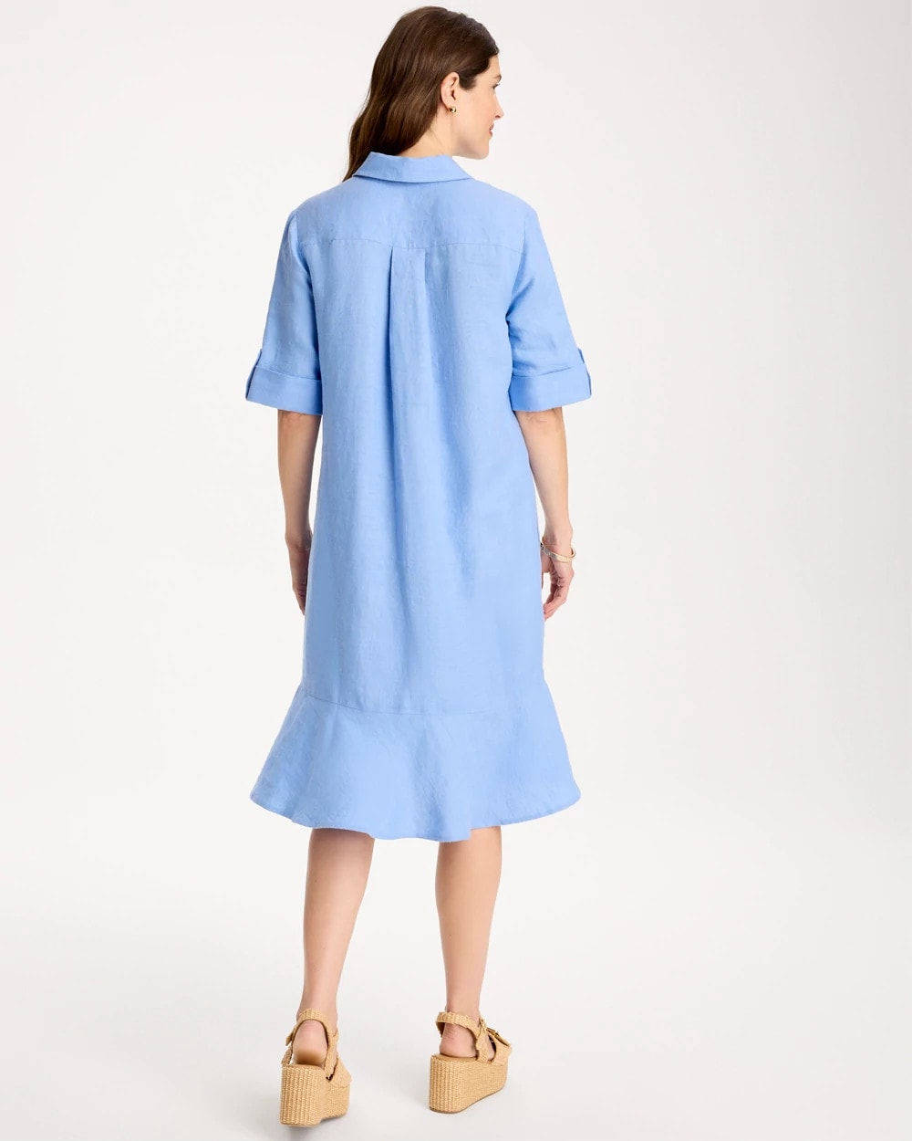 Chico's Linen Flounce Dress