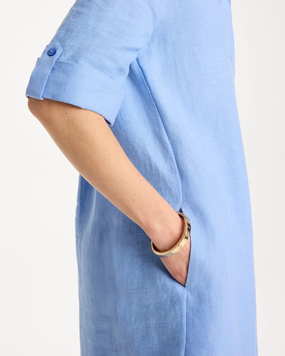 Chico's Linen Flounce Dress