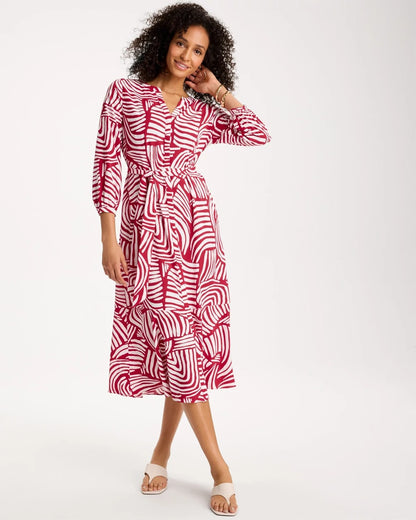 Chico's Printed Midi Shirt Dress