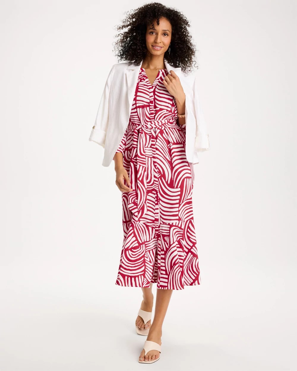 Chico's Printed Midi Shirt Dress