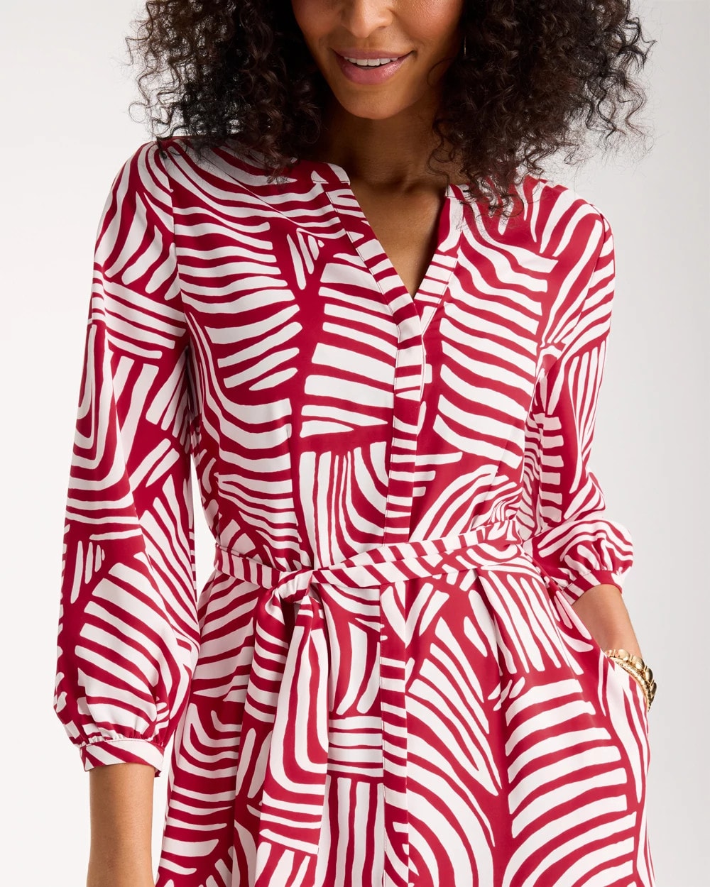 Chico's Printed Midi Shirt Dress