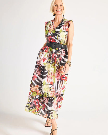 Chico's Crinkle Chiffon Animal Print Dress
