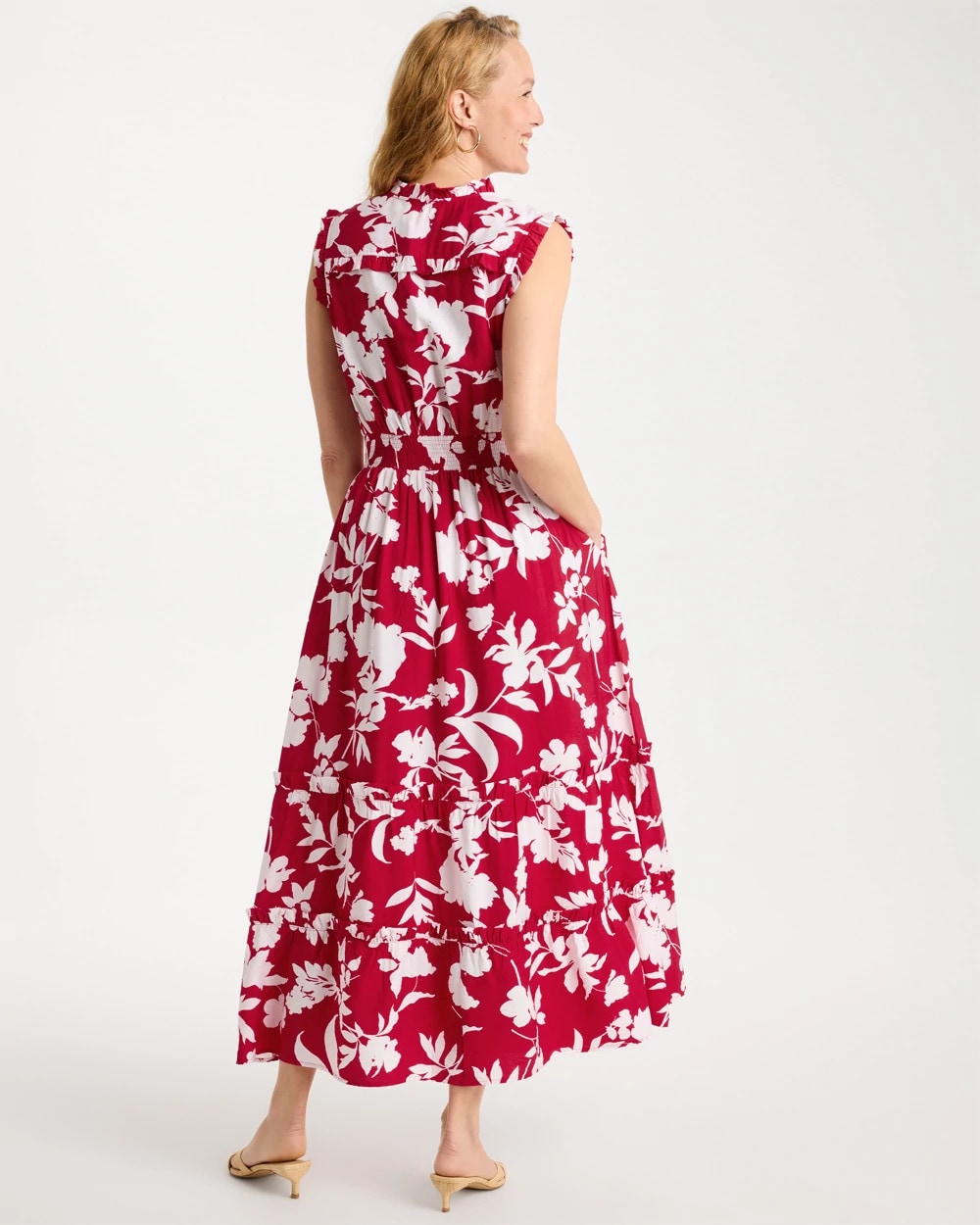 Chico's Smocked Floral Maxi Dress