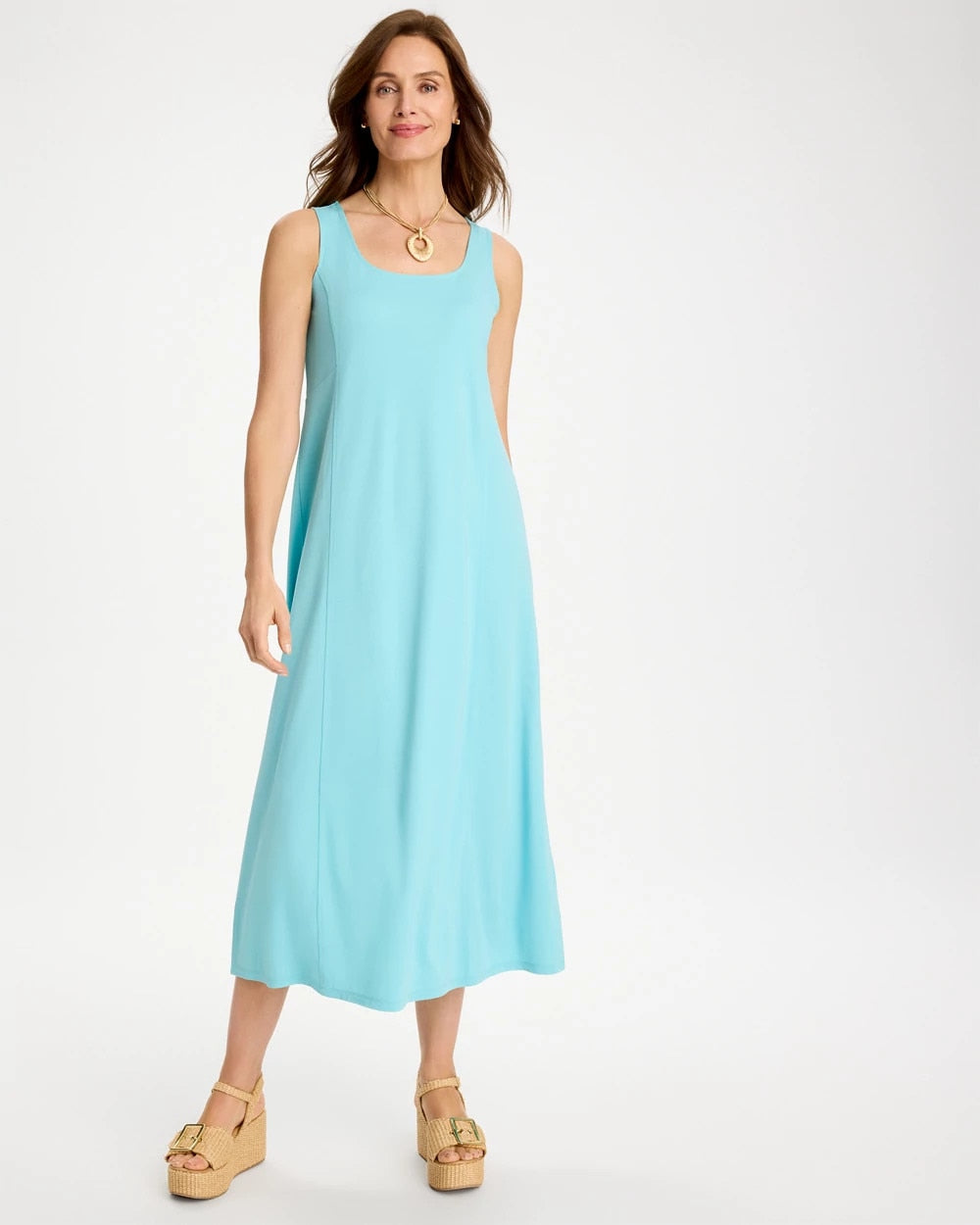 Chico's Ponte Seamed Maxi Dress