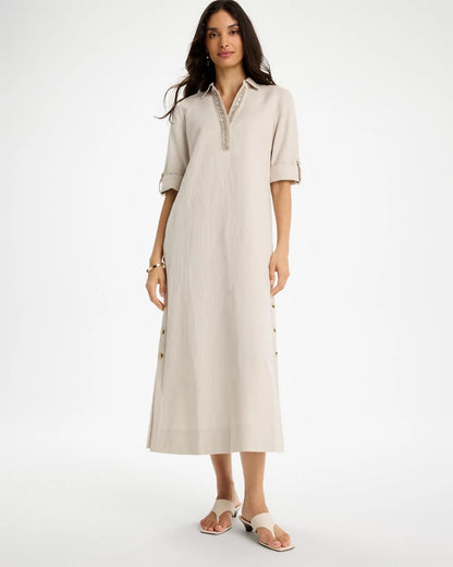 Chico's Embellished Linen Dress