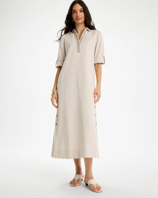 Chico's Embellished Linen Dress