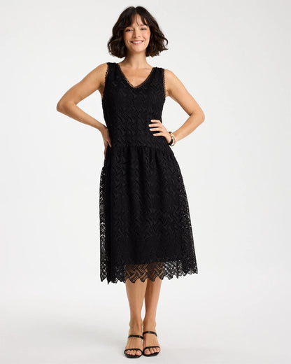 Chico's Embroidered Lace Sleeveless Dress