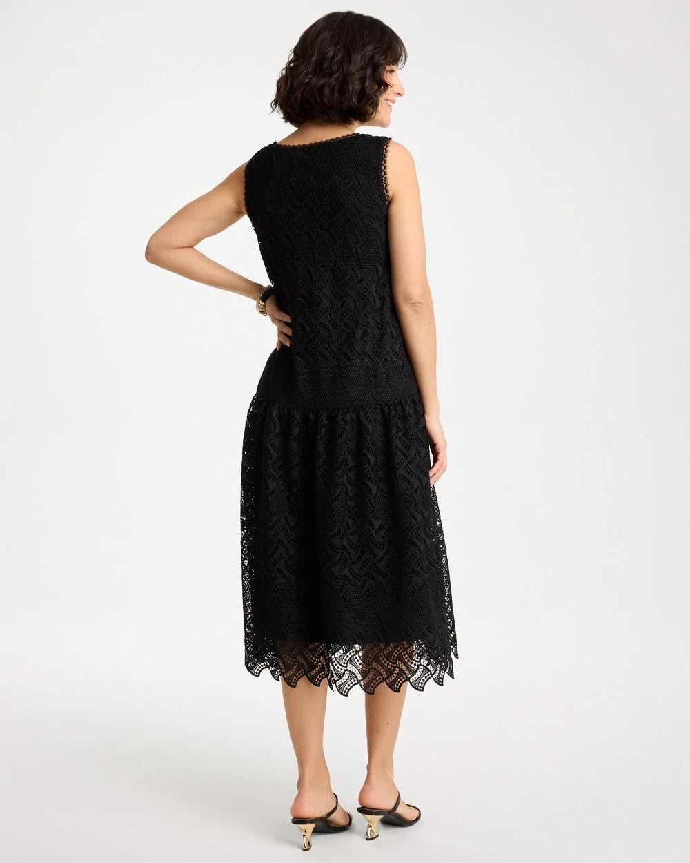 Chico's Embroidered Lace Sleeveless Dress