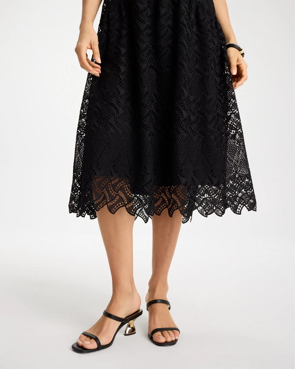 Chico's Embroidered Lace Sleeveless Dress