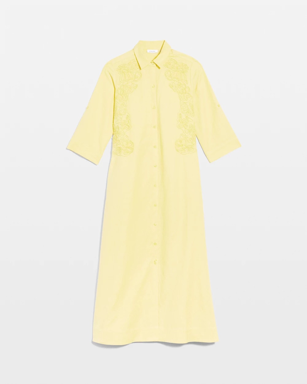 Chico's Embellished Linen-Cotton Shirtdress