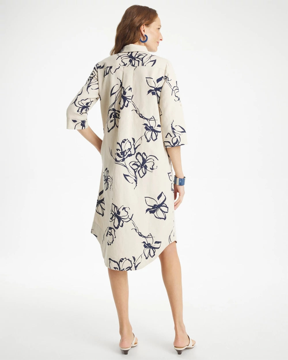 Chico's Printed Linen-Cotton Shirtdress