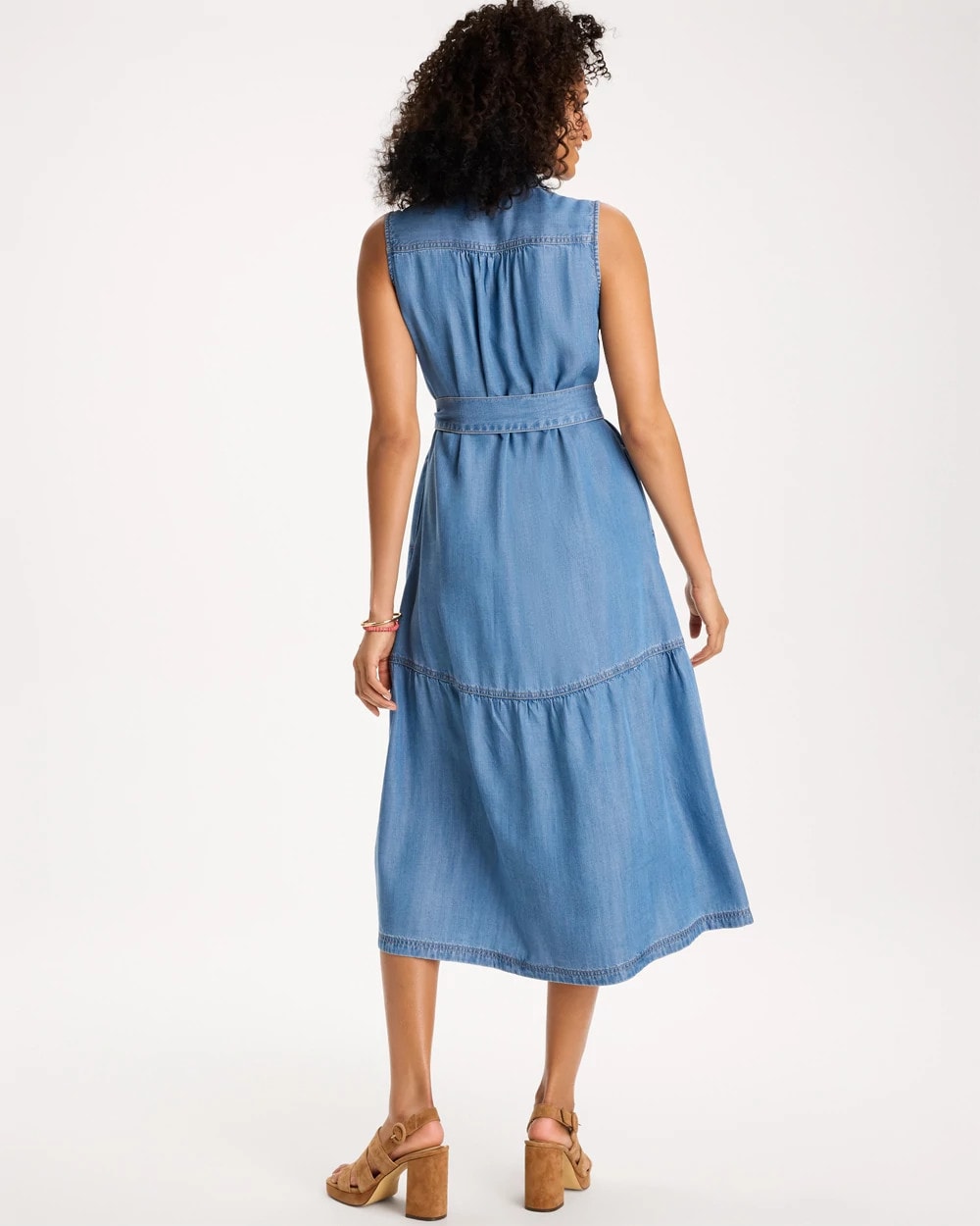 Chico's Twill Denim Belted Shirtdress